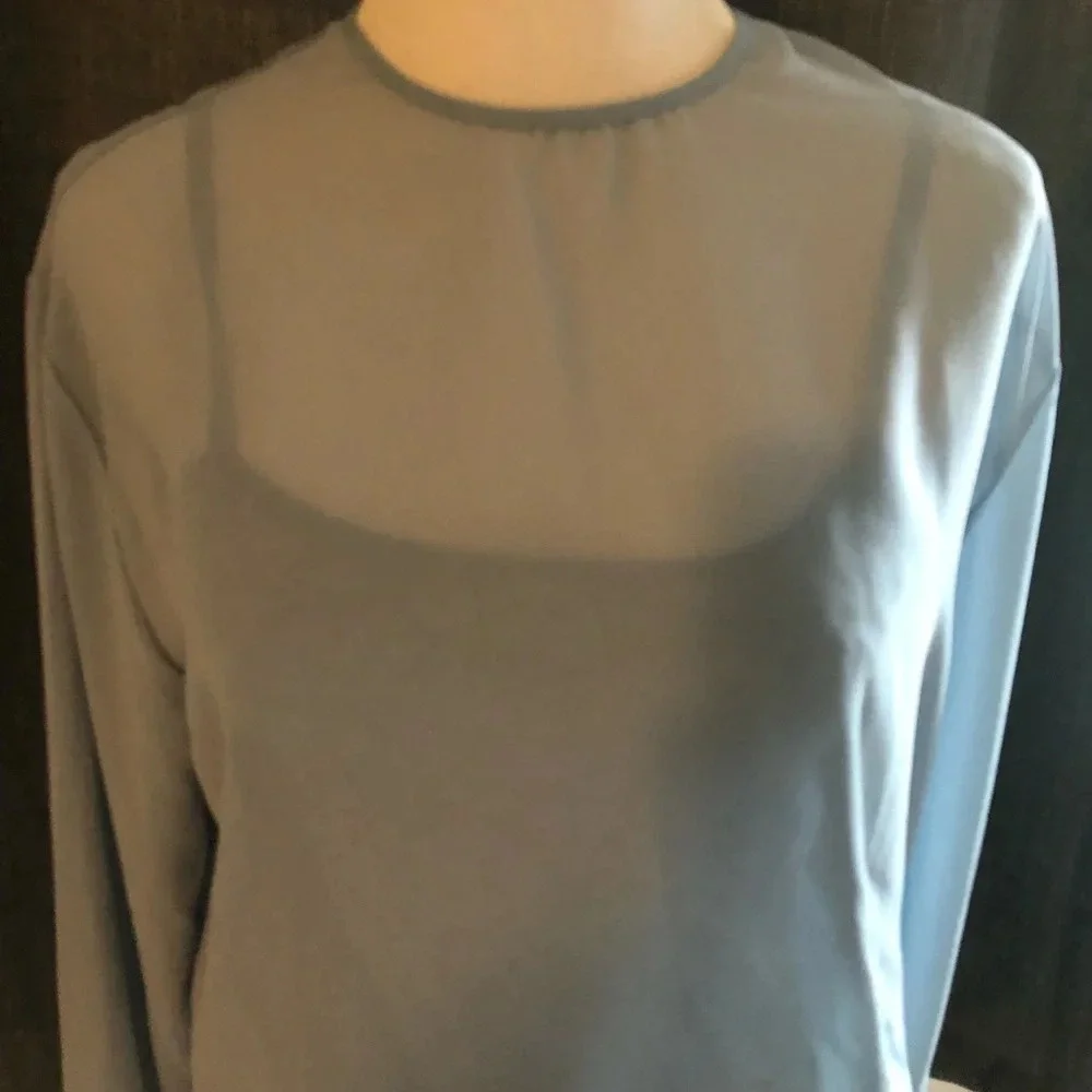 Free People Light‎ Blue Bodysuit - Sheer and Lace